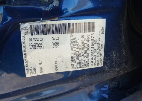 2020 Nissan Maxima Sv Xtronic Cvt из США, поврежденный, VIN 1N4AA6CV8LC366373